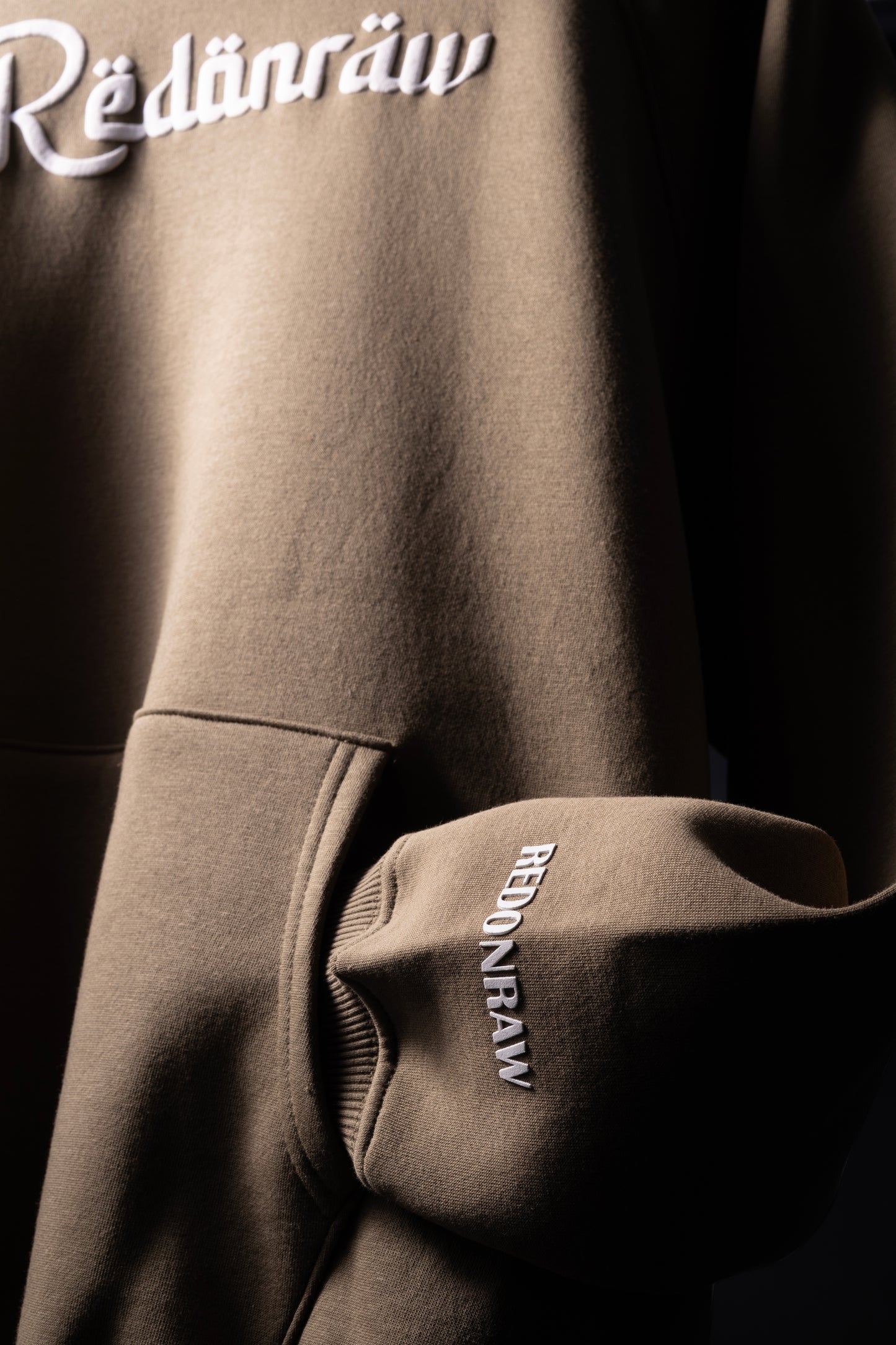 ARABIC HOODIE IN KHAKI BROWN