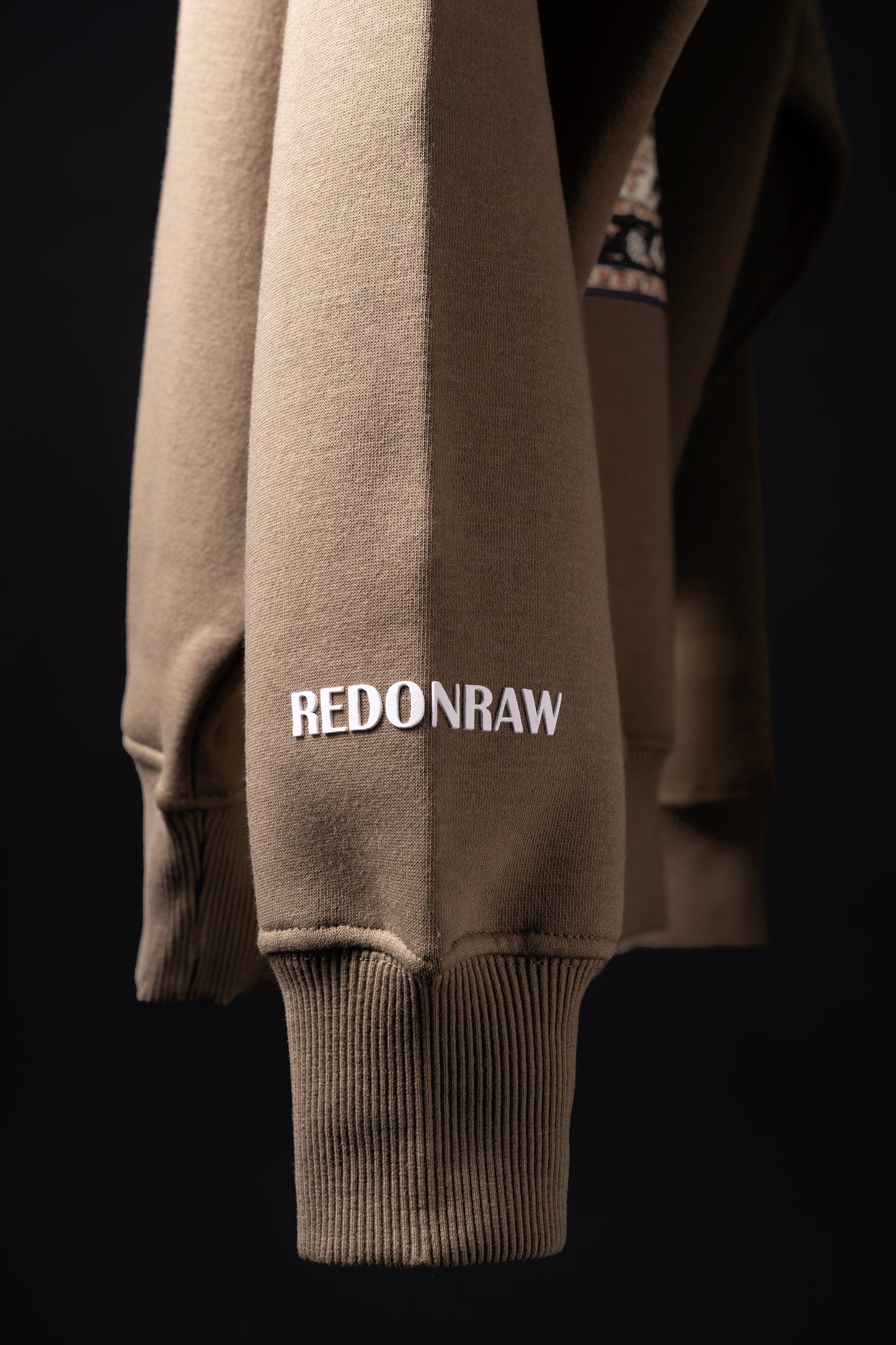 ARABIC HOODIE IN KHAKI BROWN