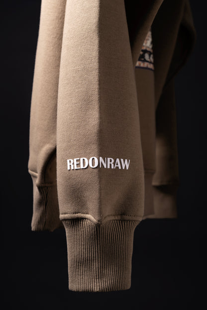 ARABIC HOODIE IN KHAKI BROWN