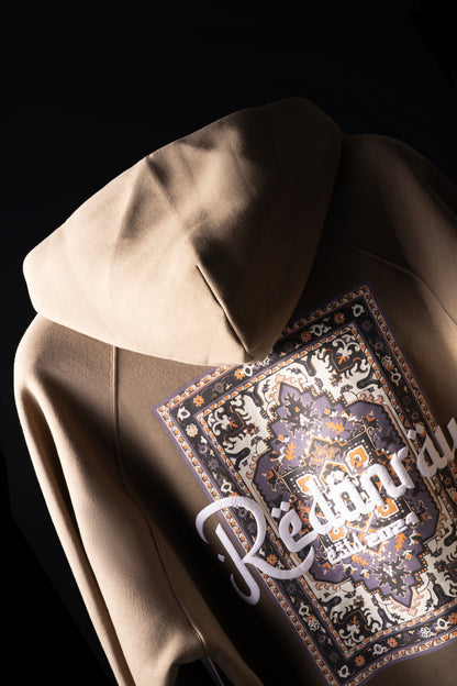 ARABIC HOODIE IN KHAKI BROWN
