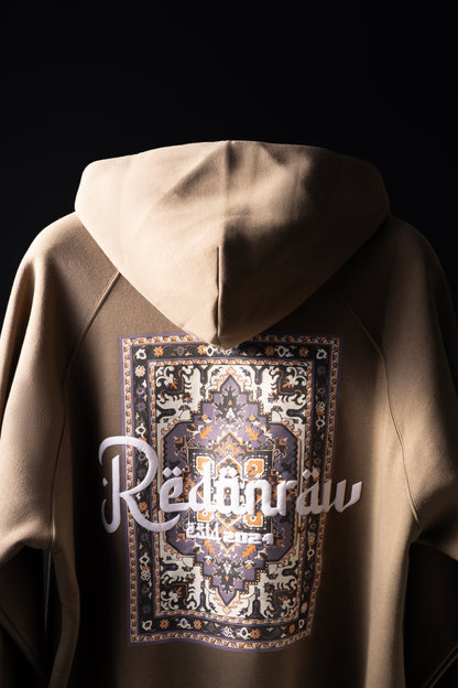 ARABIC HOODIE IN KHAKI BROWN