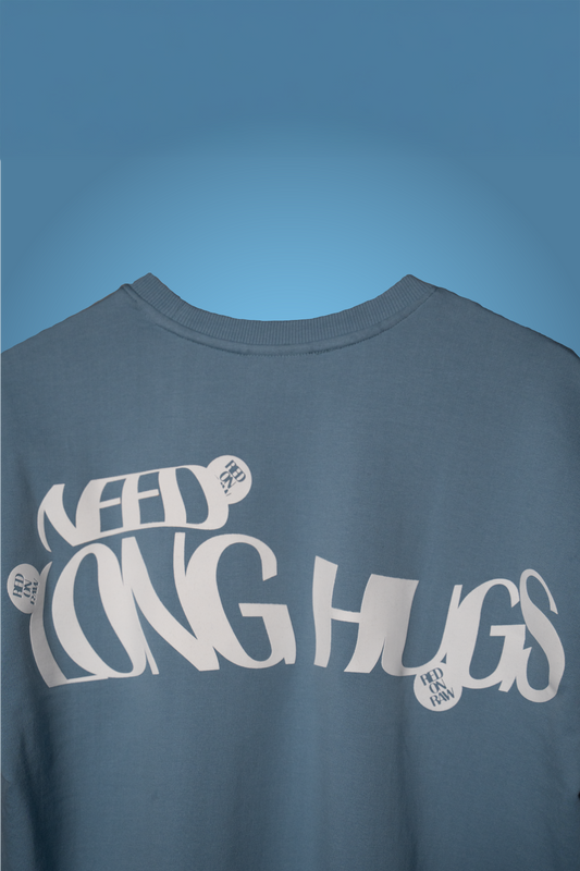 LONG HUGS IN SOFT CLOUD BLUE T-SHIRT