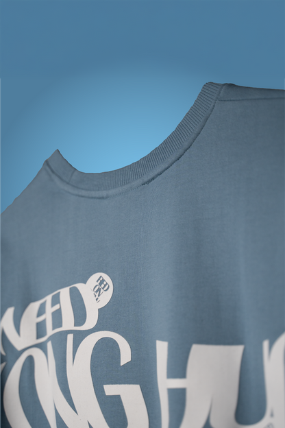 LONG HUGS IN SOFT CLOUD BLUE T-SHIRT